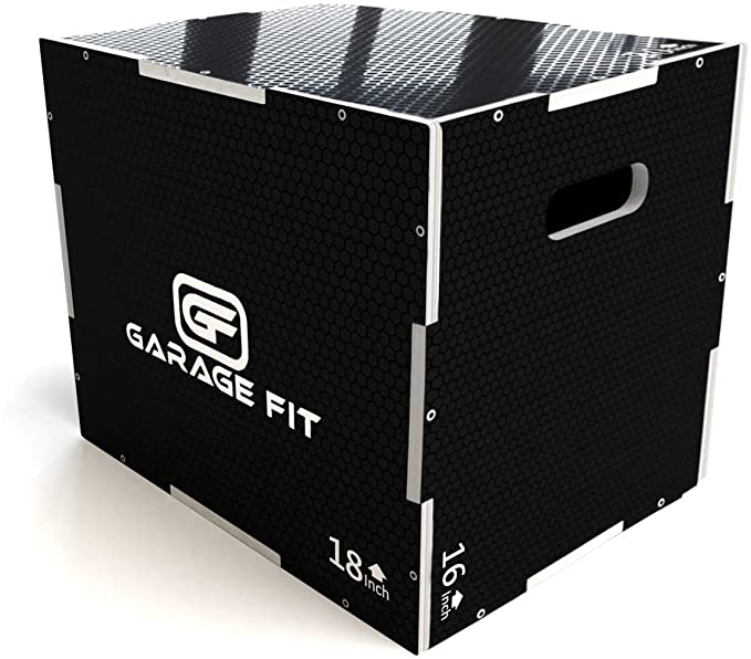 Garage Fit Wood Plyo Box - 30/24/20, 24/20/16, 24/20/18, 16/14/12-3 in 1 Plyo Box, Essential for Plyometrics Training