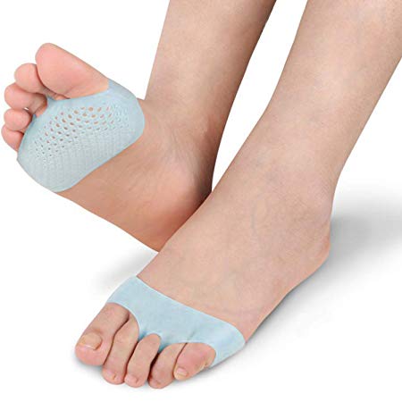 Ball of Foot Cushions-Breathable Metatarsal Pads, Half Toe Sleeve Bunion Corrector Pads Forefoot Cushions for Men and Women Great for Diabetic Feet Prevent Calluses and Blisters, 2 Pieces