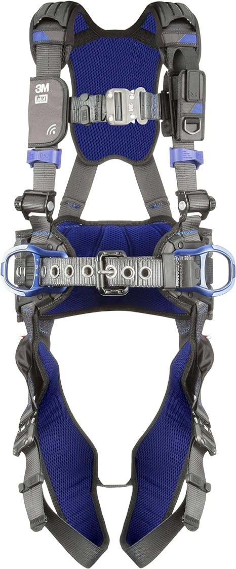 3M 1113121 DBI-SALA ExoFit X300 Comfort Construction Positioning Safety Harness, Construction Fall Protection, Aluminum Back and Hip D-Rings, Auto-Locking Quick Connect Leg and Chest Buckles, Small