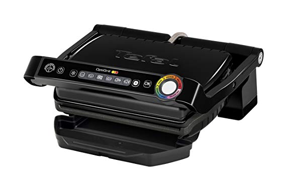 Tefal OptiGrill with Automatic Sensor and LED Cooking Level Indicator - Black