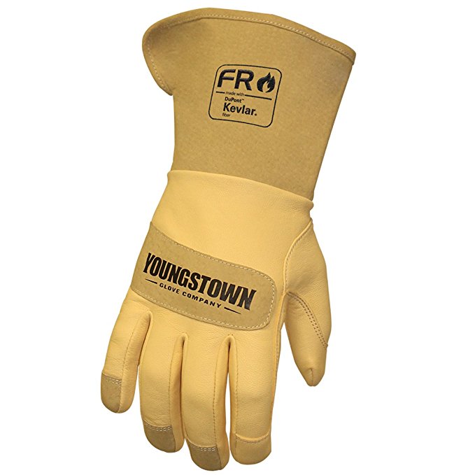 Youngstown Glove 12-3275-60-XL FR Leather Lined with Kevlar Wide Cuff Performance Work Gloves, X-Large, Tan