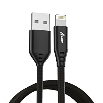 Aimus Lightning Cable, [Apple MFi Certified] 6.6ft Nylon Braided Lightning To USB Charger Cable Charging Cord for IPhone, IPad and IPod-Black