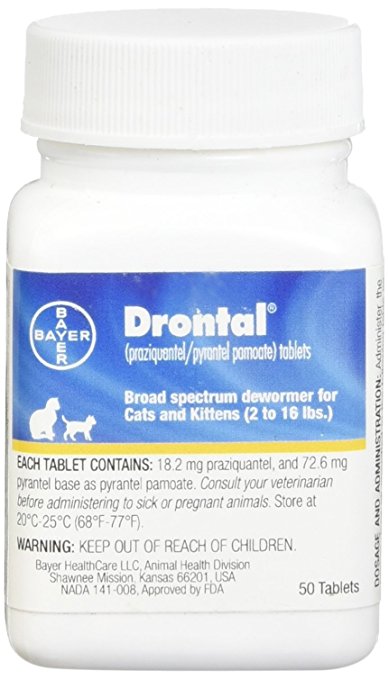 Bayer Drontal Broad Spectrum Dewormer, 50 Tablets