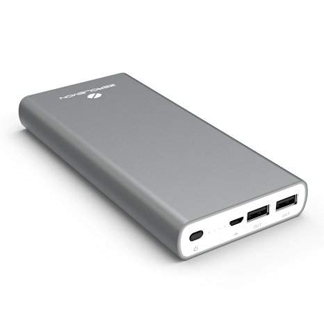 Portable Power Bank ZeroLemon 22800mAh Dual Output Power Bank Portable External Power Bank Battery Charger Pack for iPhone 7/6/5 iPad & Samsung Galaxy & More - Space Grey
