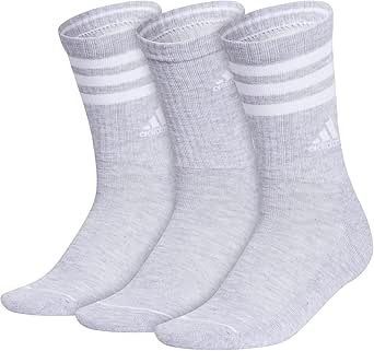 adidas Women's 3-Stripe Crew Socks (3-Pair) with Arch Compression