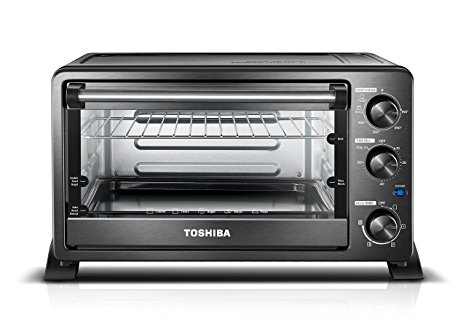 Toshiba MC25CEY-BS Convection Oven, 6-Slice Bread/12-Inch Pizza, Black Stainless Steel