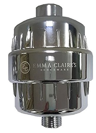 Emma Claire’s Houseware 3-Stage Shower Filter - Chrome - High Output Universal Shower Filter with Replaceable Cartridge
