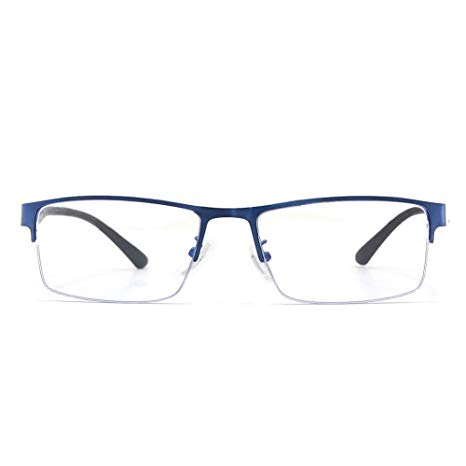 Cyxus Blue Light Blocking Computer Glasses [Better Sleep] Anti Digital Eye Strain Headache Video Eyewear (Blue Browline Frame)