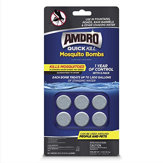 Amdro 100530552 Quick Kill Bombs Mosquito Larvae Killer, 6 PK