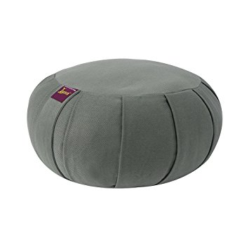 Yogavni Yogavni-Zafu-Round-BuckWheat-Grey Round Zafu Cushion Filled with Buckwheat Hulls, Grey