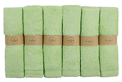 The Motherhood Collection 6 Pack ULTRA SOFT Baby Bath Washcloths, Rayon from Bamboo Towels, Perfect Baby Gifts | Baby Registry | Baby Travel Bathing Kit, 10"x10" (Green)