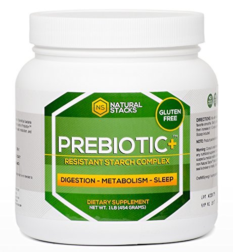 Natural Stacks Prebiotics - Prebiotic Powder Supplement - Prebiotic Plus: Resistant Starch Powder. All-Natural Complex With Raw Potato Starch, Green Banana Flour And Inulin-Fos. Enhances Digestion, Metabolism And Sleep Quality. #1 Resistant Starch Supplement, Fortified With Trehalose And Ceylon Cinnamon. 454 Grams