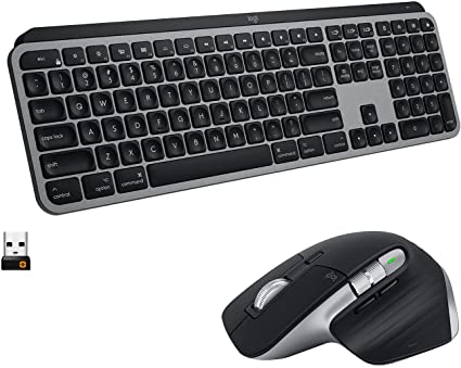 Logitech MX Keys Advanced Illuminated Wireless Keyboard for Mac with MX Master 3 Advanced Wireless Mouse for Mac