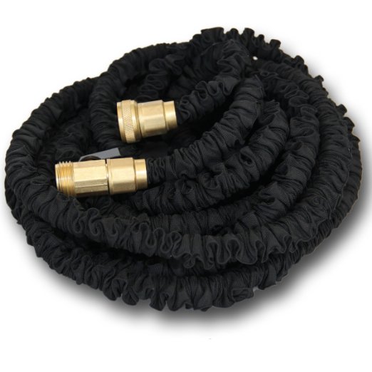 50' Expanding Hose, Solid Brass Ends, Double Latex Core, Extra Strength Fabric