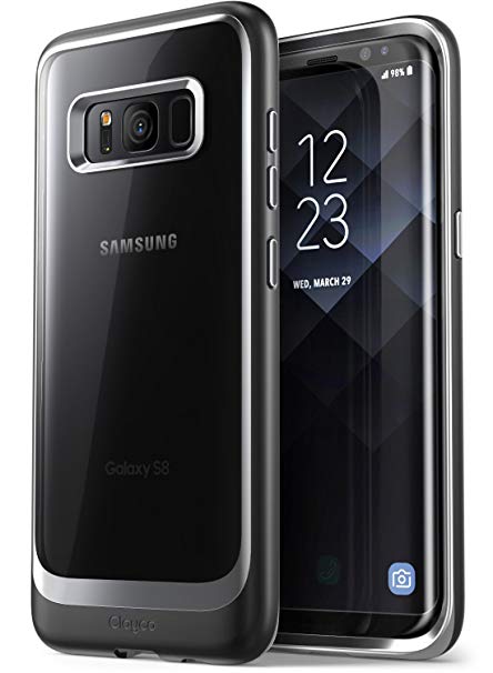 Samsung Galaxy S8 Case, Clayco [Iris Series] Premium Hybrid Protective Clear Case for Samsung Galaxy S8 2017 Release (Black)