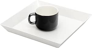 Youngever 3 Pack Plastic Serving Trays, Square Serving Platter for Parties, 10 inch x 10 inch (White)