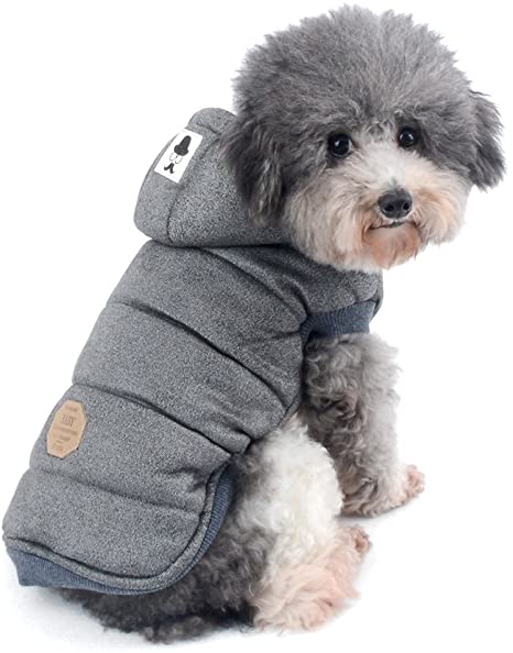 Ranphy Winter Padded Dog Vest Coat Hoodies Cat Puppy Cold Weather Coats Jacket for Small Dog Under 20lbs (Size Runs Small One to Two Size Than US Size)