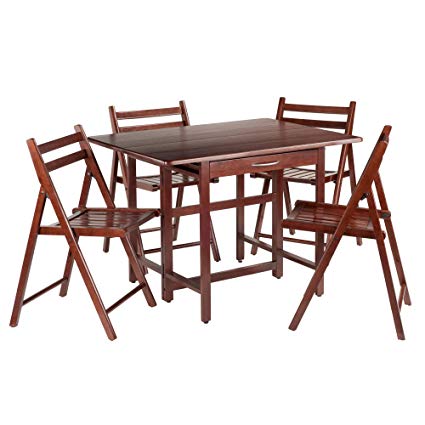 Winsome Wood Taylor 5-Pc Set Drop Leaf Table W/ 4 Folding Chairs