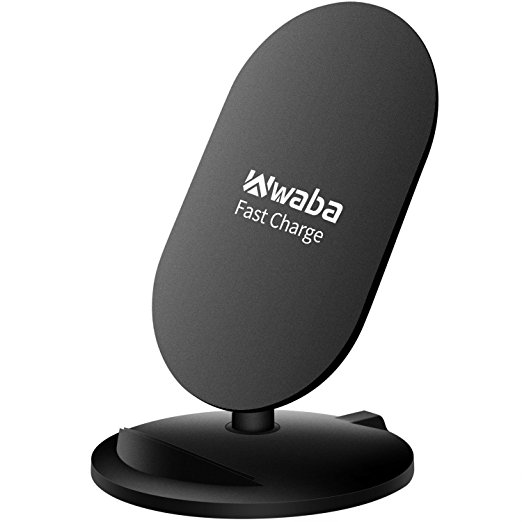 Wireless Charger Pad Stand,WABA Wireless Charger iPhone X, Fast Charging for Samsung Galaxy Note 8 S8 S8 Plus S7 Edge S7 S6 Edge Plus Note 5, Standard Charge for iPhone X, 8,8 Plus-NO AC Adaptor