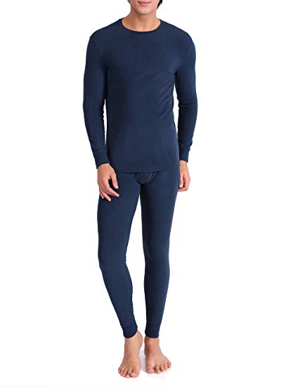 David Archy Men's Ultra Soft Winter Warm Base Layer Top & Bottom Fleece Lined Thermal Set Long John