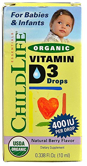 Child Life Organic Vitamin D3 Liquid, Natural Berry, 0.338 Fluid Ounce ( 1 Pack )