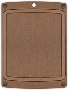 Epicurean All-in-One Cutting Board with Slip Feet and Juice Groove, 17.5-Inch × 13-Inch, Nutmeg/Brown