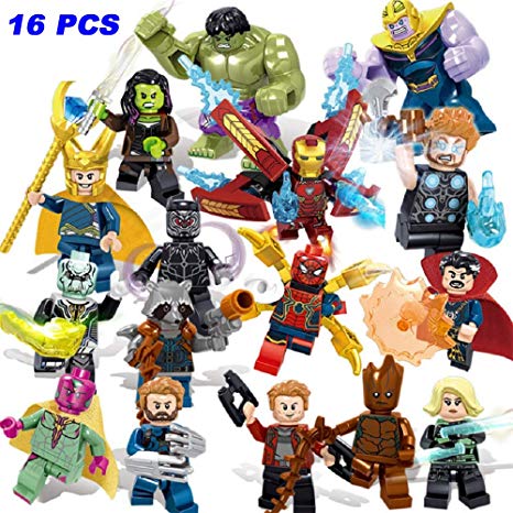 16 Pcs Avengers Figures Superhero Minifigures Set ，Gift for Boys and Girls