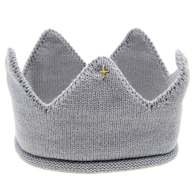 Fullkang New Cute Baby Boys Girls Crown Woolen Yarn Knit Headband Hat