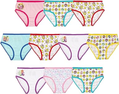 Nintendo Girls' Princess Peach, Daisy, Yoshi, Super Mario and Luigi 100% Combed Cotton Underwear Available in Size 4, 6 and 8