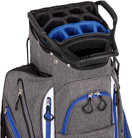 Founders Club Franklin Golf Push Cart Bag -Riding Cart Bag -Full Bag Rain Cover -Secure Push Cart Base -Light Weight -15 Way Full Length Divider-External Putter Tube-Embroidery Panel