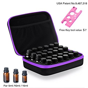 Essential Oil Carrying Safe Protection Case Holds 30 pcs DoTERRA Young Living Essential Oil 10ml and 15ml Orificer Bottle Dropper Bottle .Durable Nylon Shell Exterior and Soft EVA Foam