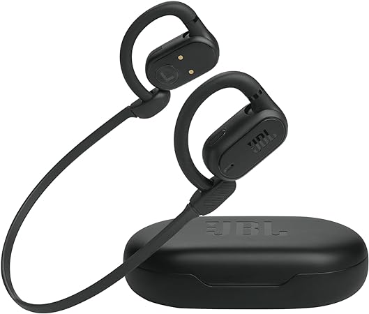 JBL SoundGear Sense - True Wireless Open-Ear Headphones, OpenSound Technology, Splash and dust Resistant, 4 mics for Crisp, Clear Calls, Up to 24 Hours of Battery Life, Plus Speed Charge (Black)