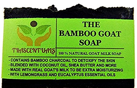 Activated Bamboo Charcoal Soap With Goat Milk Also Contains Lemongrass and Eucalyptus Essential Oils For Maximum Skin Detoxification Comes in Designer Box (1 Pack)
