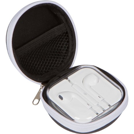 100% Genuine Apple Original OEM EarPods with Remote and Mic with Lakero Case - Retail Packaging