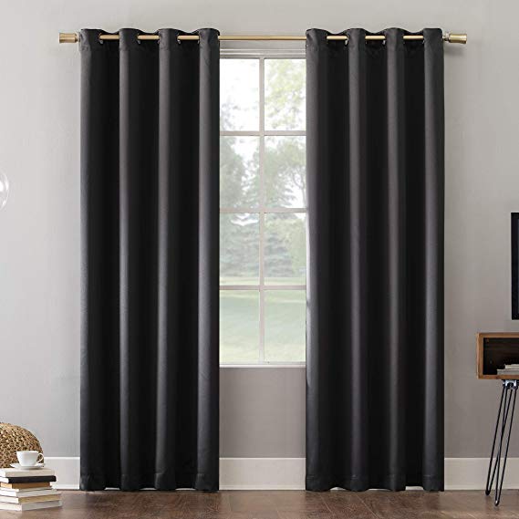 Sun Zero Oslo Theater Grade Extreme 100% Blackout Grommet Curtain Panel, 52" x 63", Coal