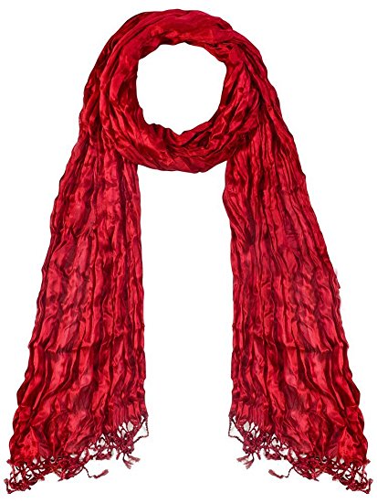 Fashion scarves for women – Solid color fashion scarf – Crinkle scarf with fringes