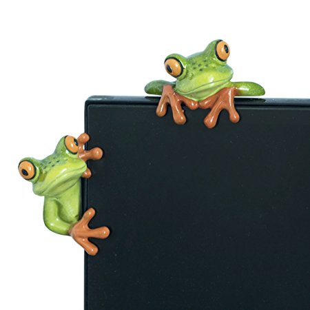 YOHEE Resin Creative 3D Craft Frog Decoration Office Desk Computer Sticker Decoration (Front and Side)