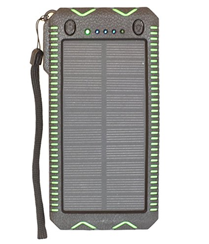 Solar Charger,Portable [Upgrade Version] 12000mAh Dual USB Solar Battery Charger External Battery Pack Phone Charger Power Bank for Outdoors (Rainproof, Dust-proof, Shockproof). (GREEN)