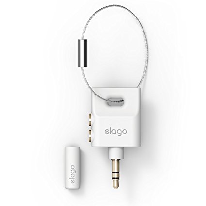 elago Keyring Headphone Splitter for iPhone, iPad, iPod, Galaxy and any portable device with 3.5mm (White)