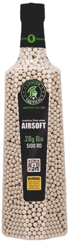 Lancer Tactical Airsoft 5100 RDS Biodegradable White Ball Bullets, 0.28g (LT-05T)