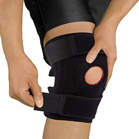 Knee Brace Support, Biewoos Open Patella Stabilizer with Non Slip Comfort Neoprene Sleeve Cap-Knee Protector, for Meniscus Tear, Arthritis, ACL, Joint Pain, Strain, Best Stabilizer Wrap for Weight Lifting, Running, Basketball, Squats & Workouts, for Men, Women - L ( 11.0"-19.6" )