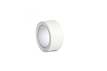 Non-Slip Tape Roll, 15 Feet, 2" Width, Weather Resistant, Commercial Grade 80 Grit, Indoor & Outdoor (2" Width, Clear)