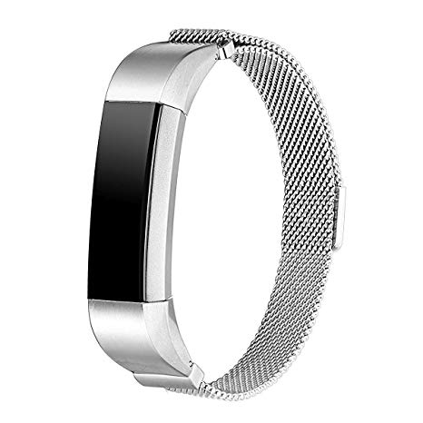 Milanese Bands for Fitbit Alta, SailFar Metal Loop Stainless Steel Replacement Accessories Bracelet Strap Watch Band for Fitbit Alta, Small/Large, Men/Women(Silver, Milanese)