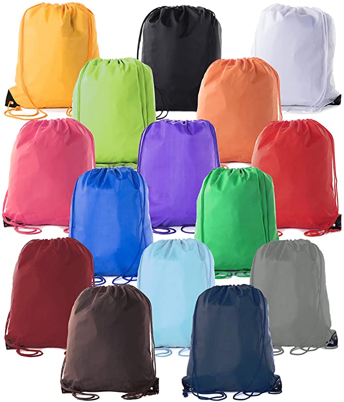 Mato & Hash Drawstring Bulk Bags Cinch Sacks Backpack Pull String Bags | 15 Colors | 1PK-100PK Available