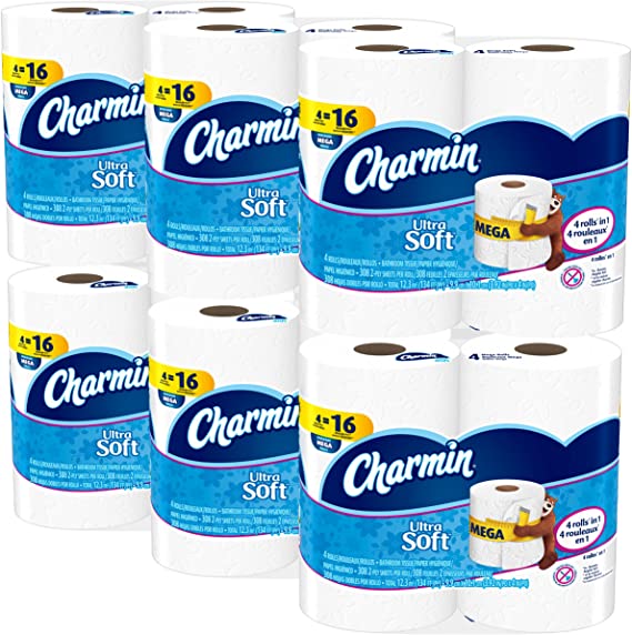 Charmin Ultra Soft Toilet Paper, Bath Tissue, Mega Roll, 24 Count, 4 Count (Pack of 6)