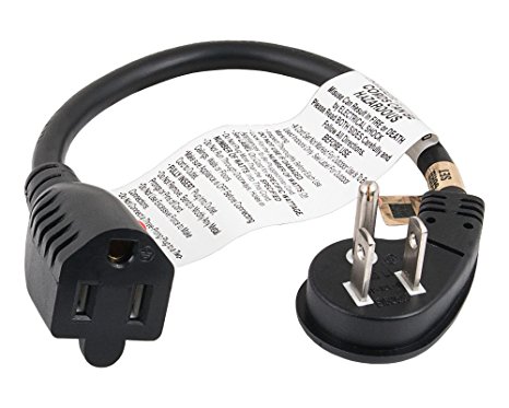 Cable Leader 1ft Ultra Low Profile Angle Power Extension Cord NEMA 5-15P to 5-15R 16/3 AWG SJT