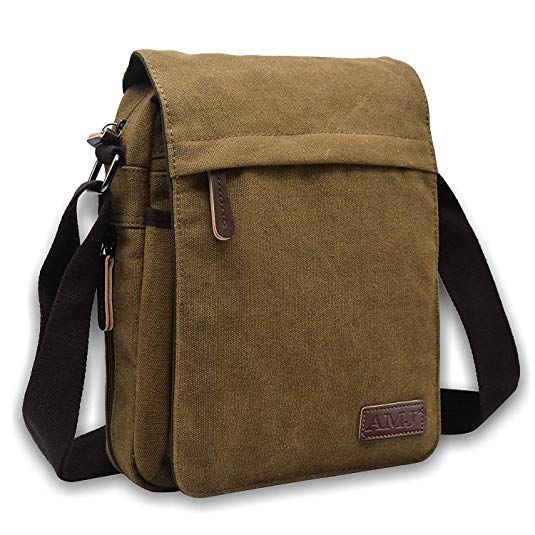 AMJ Canvas Messenger Bag, Sling Bag Crossbody Shoulder Bags for Travel Work Business Men Women