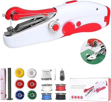 Handheld Sewing Machine, Mini Portable Electric Sewing Machine for Adult, Easy To Use Quick Sew Suitable for Fabrics, Clothes, DIY Home Travel