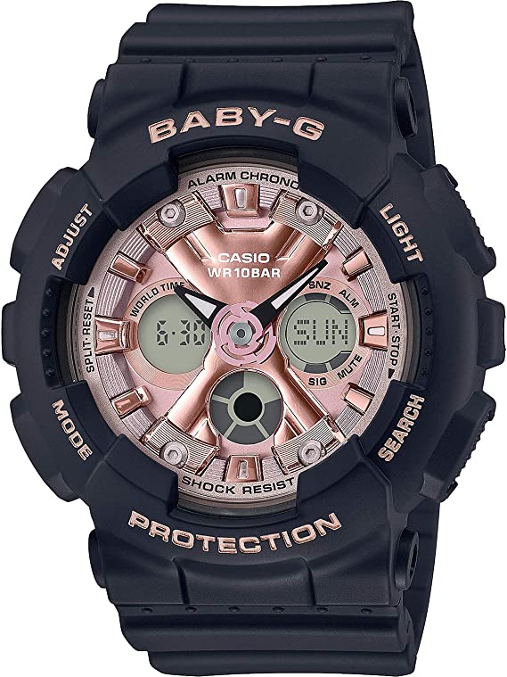 Casio BA130-1A4 Women's Black Analog Digital Alarm Chronograph Baby G Watch