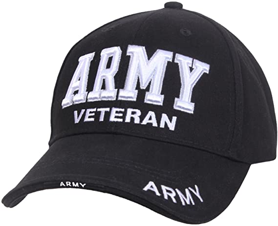 Rothco Army Military Veteran Low Profile Cap, Black, OSFM